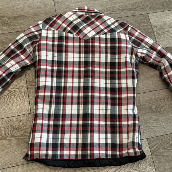 Vintage Ely Cattleman Men’s Medium Insulated Flannel Red/Black Plaid Pearl Snap - Picture 8 of 9